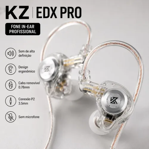 Fone KZ EDX Pro In-Ear P2 3.5mm Novo Lacrado