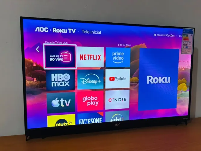 Smart tv Aoc Roku 32 polegadas impecável 