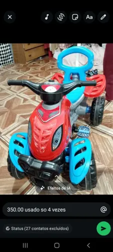 Vendo triciclo semi novo 300 ou troco por berço.