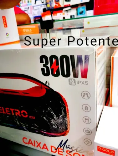 Caixa De Som 300W Com 2 Microfones RGB Eletromex EL-1144