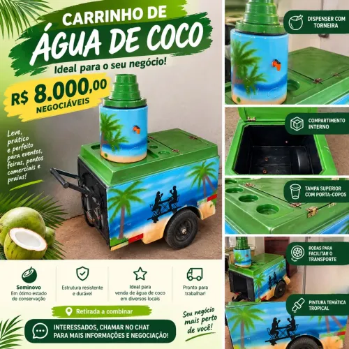 CARRINHO DE ÁGUA DE COCO SEMINOVO