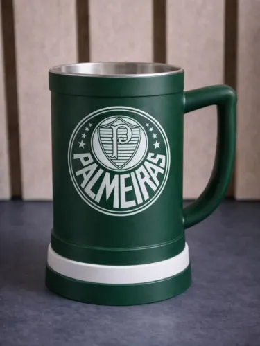Porta copo personalizado - Palmeiras acompanha copo inox 500ml
