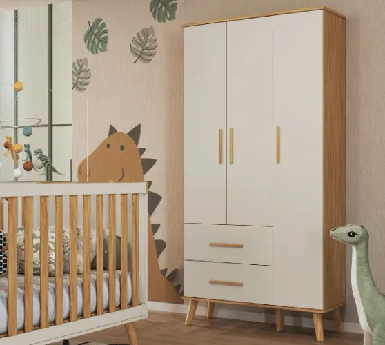 Roupeiro Sky 3 Portas Lisa, 100% MDF (Novo)