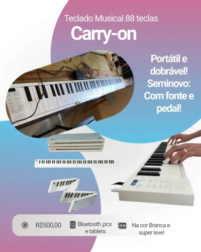 Piano Dobrável Carry-on 88 teclas