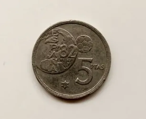 moeda Copa do Mundo Espanha 82- 5 pesetas