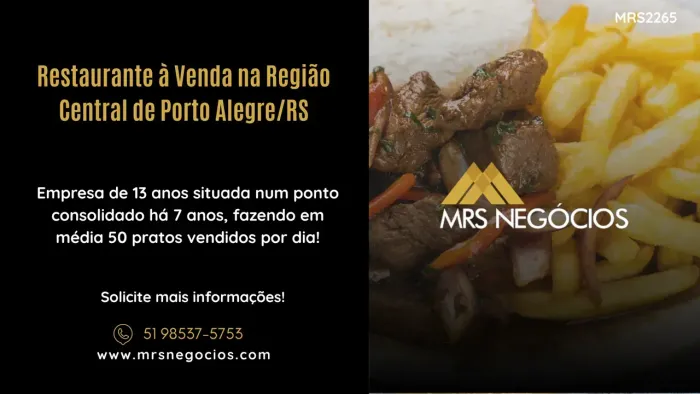 Restaurante à Venda na Região Central de Porto Alegre/RS