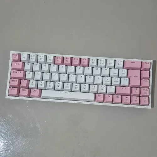 Teclado Mecânico Redragon Castor (Branco/Rosa)