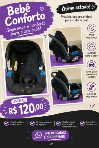 Bebe conforto Burigotto R$120 (aberto a negociação)
