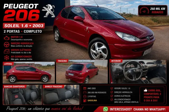 Peugeot 206 Soleil/quiksilver 1.6 16V 110cv 3P 2003