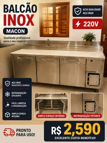 Balcao de inox industrial.