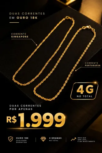 Duas correntes de ouro 18k