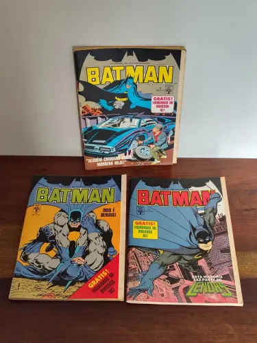 HQs Batman # 9,10 e 11 (Edições c/ figurinhas Universo DC) Formatinhos Editora Abril 1988