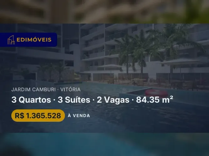 Jardim Camburi| Apartamento 3 suítes com áreas de lazer incríveis