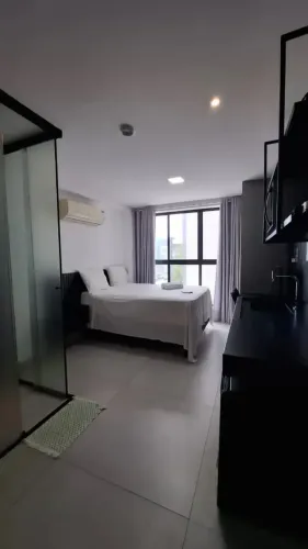 Exc:Flat 17,5m2 Todo mobiliado laser na cobertura piscina espaço gourmet localização privi