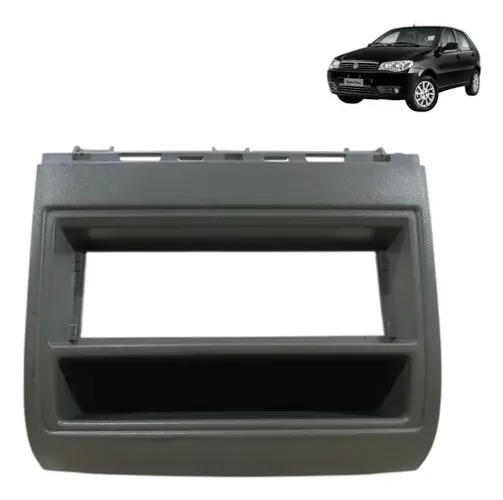 Moldura Central Painel Instrumentos Fiat Palio 2008 2016 Cinza-escuro