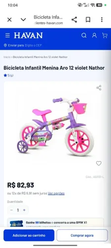 Bicicleta aro 12 infantil