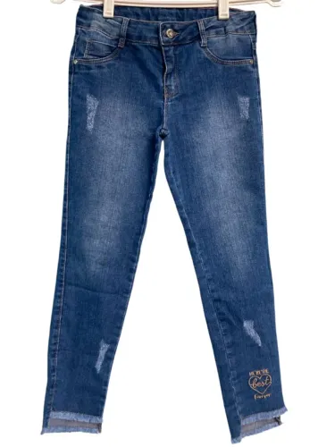 Calça Jeans Infantil Feminina Tamanho 10 (Nova c/ Elástico Regulável)