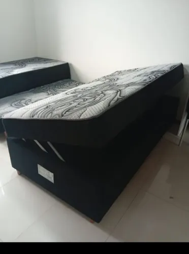 Camas solteiro baú molas ensacadas, pronta entrega, parcelamos no cartão sem juros,