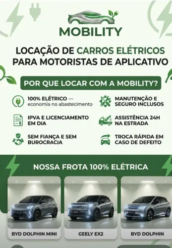 Aluguel de carro para motorista de aplicativos