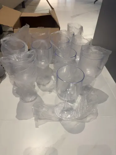 Conjunto Taças Acrílicas Transparentes Novas | Área Gourmet Piscina Festas