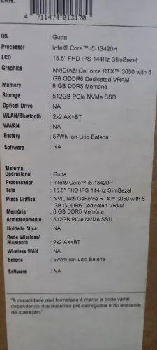 Notebook Acer Nitro V 15