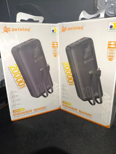 Bateria Portátil 20.000 mAh Peining Original 22.5W Carga Rápida Cabos USB C e Lightning 
