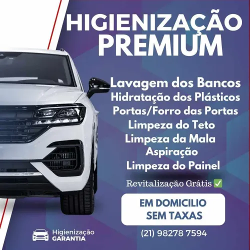 LAVAGEM AUTOMOTIVA COM GARANTIA - HIGIENIZAÇÃO ? Á SECO