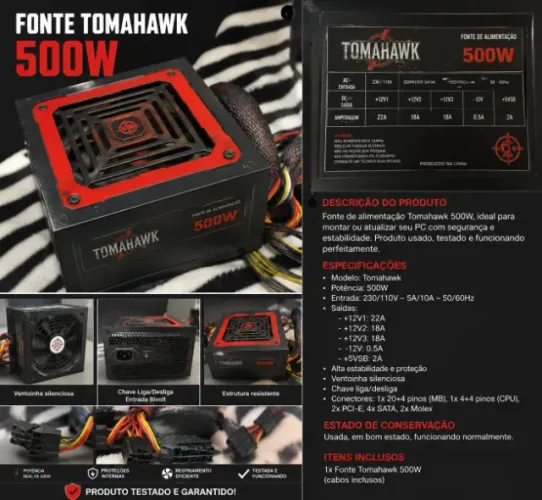 Fonte Tomahawk 500W
