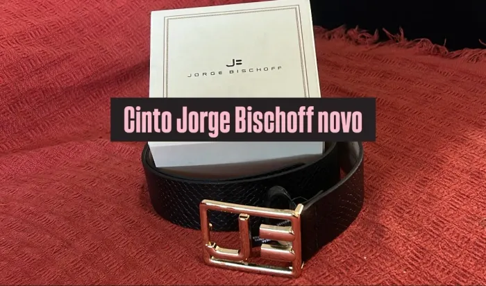 Cinto de Couro Preto Jorge Bischoff - Novo na Caixa!