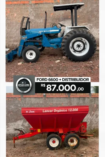 Trator ford 6600 + distribuidor JAN