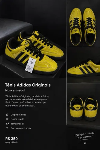 TENIS ADIDAS ORIGINALS AMARELO 37