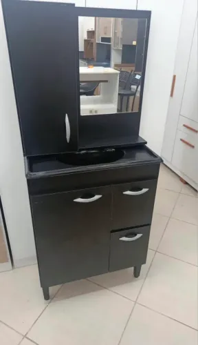 Conjunto Banheiro Balcão + pia + espelheira 65cm À partir de 299,00