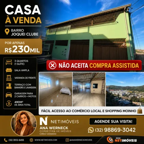 NÃO ACEITA COMPRA ASSISTIDA! QUEM VER COMPRA INDESCRITÍVEL! JOQUÉI CLUBE 1 EXCELENTE CASA