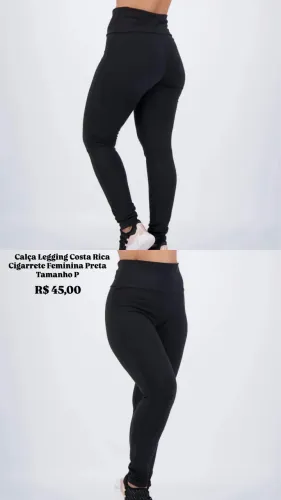 Calça Legging Costa Rica Cigarrete Feminina Preta