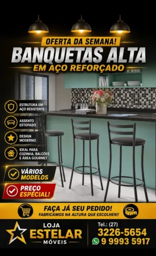 Cozinha gourmet! Banquetas alta