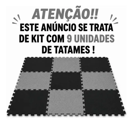 Tatames Eva 100x100 30mm Profissional Academia 9 unidades