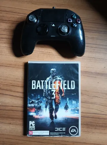 Kit Gamer Barato: Controle Tipo PS4/PC + Jogo Battlefield 3 Mídia Física