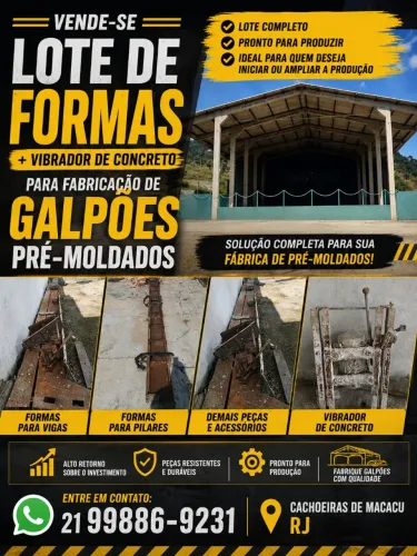 Lote de formas para galpões pré moldados