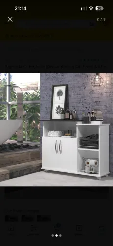 Bancada C/ Fruteira Básica Branca Ou Preta Nicho Microondas Cor Preto E Branco