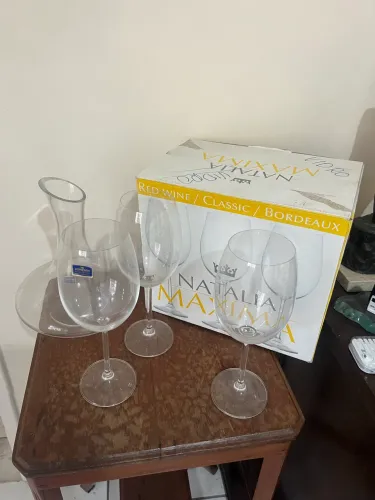 Taças vinho e decanter Cristal Boêmia