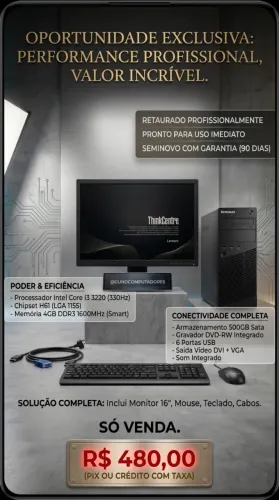 Computador Completo I3 3ª Geração