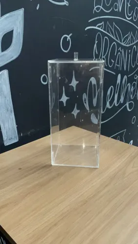 Pote de Acrílico Transparente com Tampa (30cm x 14cm)