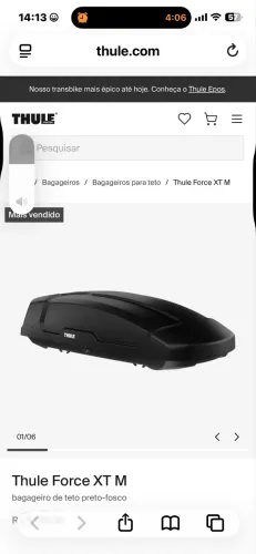 1. Bagageiro Thule Force XT M 400L + Rack Completo Thule WingBar EVO ? Nunca Usado