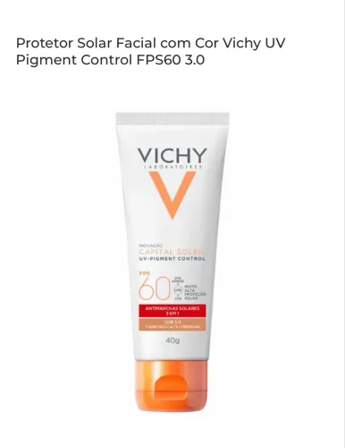 Protetor solar com cor VICHY - NOVO - entrega rápida