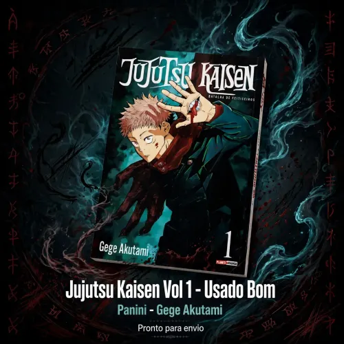Mangá Jujutsu Kaisen Vol 1 - Batalha de Feiticeiros - Panini - Usado Bom
