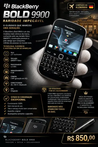CELULAR BLACKBERRY BOLD 9900 ? RARIDADE IMPECÁVEL