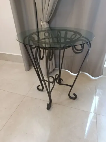 Mesa Bistrô/Varanda Antiga em Ferro Forjado e Vidro (70cm) - Impecável