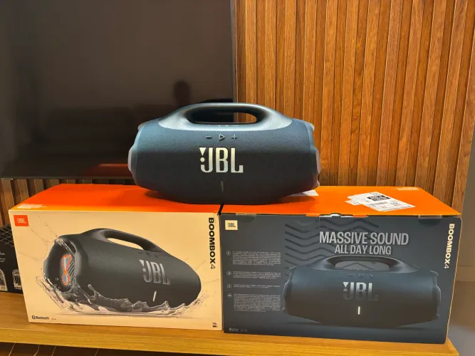JBL BOOMBOX 4 ORIGINAL AZUL | NOVA E LACRADA