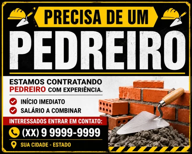 Preciso de um pedreiro com urgência 