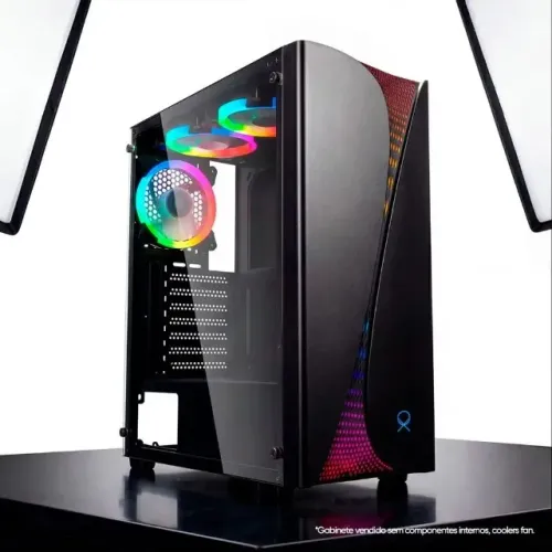 Gabinete Gamer OX Andrômeda Sem Fonte e Sem Fan